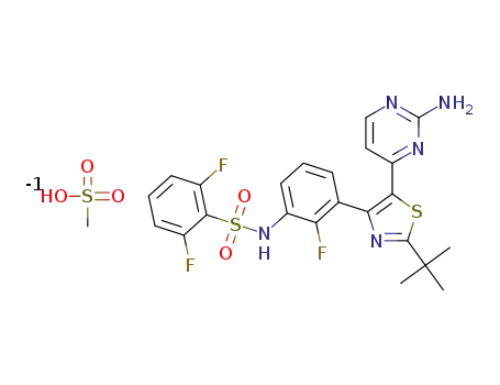 N-{3-[5-(2-amino-4-pyrimidinyl)-2-(1,1-dimethylethyl)-1,3-thiazol-4-yl]-2-fluorophenyl}-2,6-difluorobenzenesulfonamide methanesulfonate