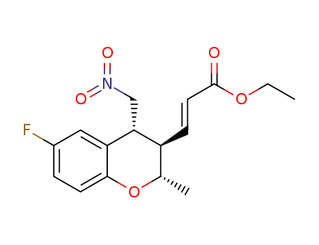 (-)-(E)-ethyl 3-((2S,3R,4R)-6-fluoro-2-methyl-4-(nitromethyl)chroman-3-yl)acrylate