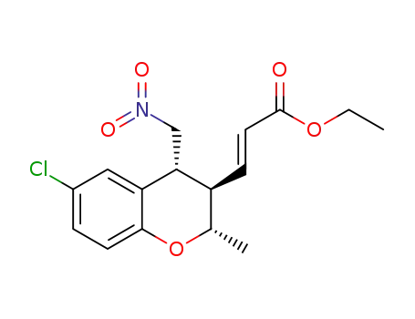 (-)-(E)-ethyl 3-((2S,3R,4R)-6-chloro-2-methyl-4-(nitromethyl)chroman-3-yl)acrylate