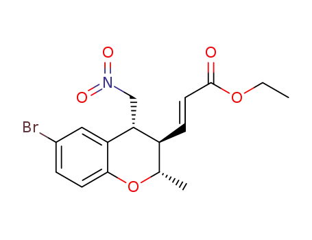 (-)-(E)-ethyl 3-((2S,3R,4R)-6-bromo-2-methyl-4-(nitromethyl)chroman-3-yl)acrylate