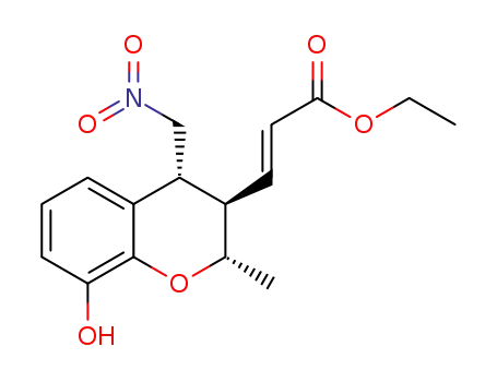 (-)-(E)-ethyl 3-((2S,3R,4R)-8-hydroxy-2-methyl-4-(nitromethyl)chroman-3-yl)acrylate