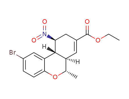 (-)-(6S,6aR,10S,10aR)-ethyl 2-bromo-6-methyl-10-nitro-6a,9,10,10a-tetrahydro-6H-benzo[c]chromene-8-carboxylate