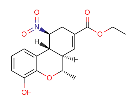 (-)-(6S,6aR,10S,10aR)-ethyl 4-hydroxy-6-methyl-10-nitro-6a,9,10,10a-tetrahydro-6H-benzo[c]chromene-8-carboxylate