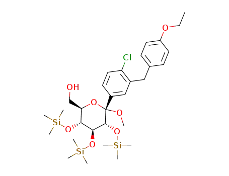 ((2R,3R,4S,5R,6S)-6-(4-chloro-3-(4-ethoxybenzyl)phenyl)-6-methoxy-3,4,5-tris(trimethylsilyloxy)tetrahydro-2H-pyran-2-yl)methanol