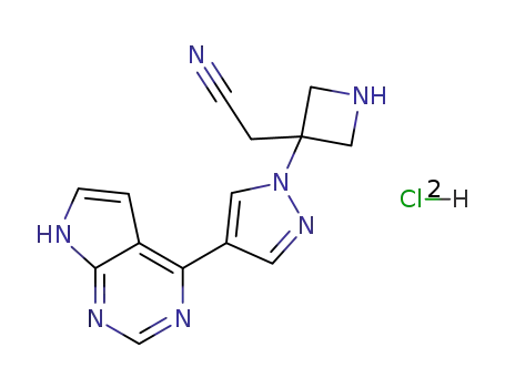 2-(3-(4-(7H-pyrrolo[2,3-d]pyrimidin-4-yl)-1H-pyrazol-1-yl)azetidin-3-yl)acetonitrile dihydrochloride salt