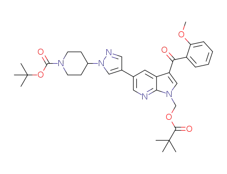 tert-butyl 4-(4-(3-(2-methoxybenzoyl)-1-(pivaloyloxymethyl)-1H-pyrrolo[2,3-b]pyridin-5-yl)-1H-pyrazol-1-yl)piperidine-1-carboxylate