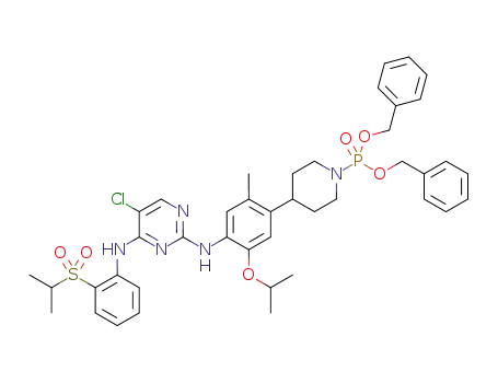 dibenzyl (4-(4-((5-chloro-4-((2-(isopropylsulfonyl)phenyl)amino)pyrimidin-2-yl)amino)-5-isopropoxy-2-methylphenyl)piperidin-1-yl)phosphonate