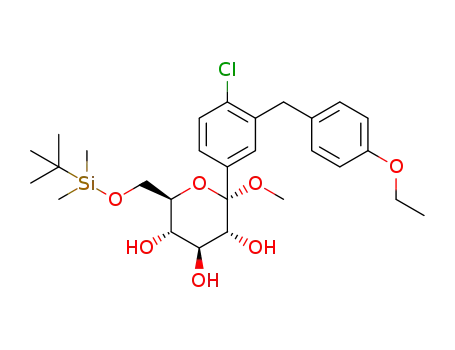 (2S,3R,4S,5S,6R)-6-[(tert-butyl(dimethyl)silyl)oxymethyl]-2-[4-chloro-3-[(4-ethoxyphenyl)methyl]phenyl]-2-methoxy-tetrahydropyran-3,4,5-triol