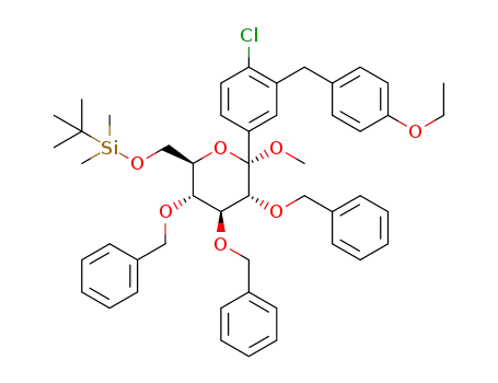 tert-butyl-dimethyl-[[(2R,3R,4S,5R,6S)-3,4,5-tribenzyloxy-6-[4-chloro-3-[(4-ethoxyphenyl)methyl]phenyl]-6-methoxy-tetrahydropyran-2-yl]methoxyl]silane