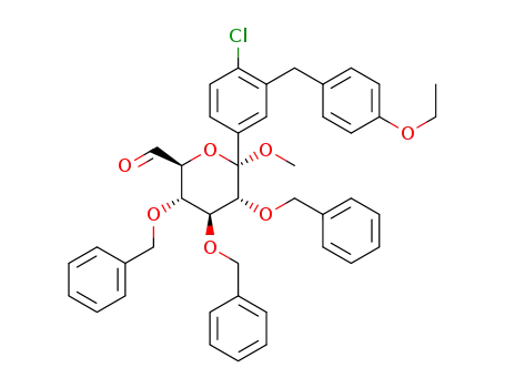 (2S,3S,4S,5R,6S)-3,4,5-tribenzyloxy-6-[4-chloro-3-[(4-ethoxyphenyl)methyl]phenyl]-6-methoxy-tetrahydropyran-2-carbaldehyde