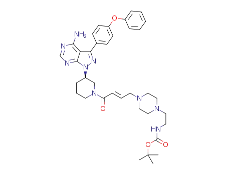 tert-butyl (R,E)-(2-(4-(4-(3-(4-amino-3-(4-phenoxyphenyl)-1Hpyrazolo[3,4-d]pyrimidin-1-yl)piperidin-1-yl)-4-oxobut-2-en-1-yl)piperazin-1-yl)ethyl)carbamate