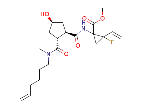 methyl-2-fluoro-1-((1R,2R,4S)-2-(hex-5-en-1-yl(methyl)carbamoyl)-4-hydroxycyclopentanecarboxamido)-cis-2-vinylcyclopropanecarboxylate