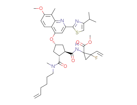 methyl 2-fluoro-1-((1R,2R,4R)-2-(hex-5-en-1-yl(methyl)carbamoyl)-4-((2-(4-isopropylthiazol-2-yl)-7-methoxy-8-methylquinolin-4-yl)oxy)cyclopentanecarboxamido)-cis-2-vinylcyclopropanecarboxylate