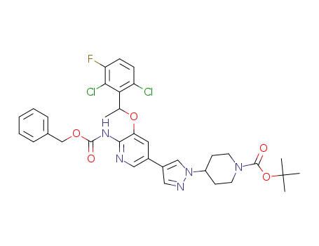 tert-butyl 4-(4-(6-(((benzyloxy)carbonyl)amino)-5-(1-(2,6-dichloro-3-fluorophenyl)ethoxy)pyridin-3-yl)-1H-pyrazol-1-yl)piperidine-1-carboxylate