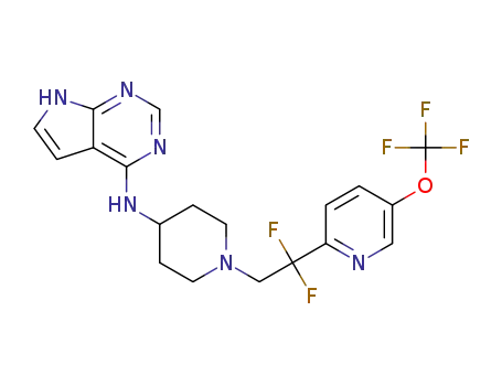 N-(1-(2,2-difluoro-2-(5-(trifluoromethoxy)pyridin-2-yl)ethyl)piperidin-4-yl)-7H-pyrrolo[2,3-d]pyrimidin-4-amine