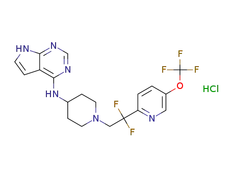 N-(1-(2,2-difluoro-2-(5-(trifluoromethoxy)pyridin-2-yl)ethyl)piperidin-4-yl)-7H-pyrrolo[2,3-d]pyrimidin-4-amine hydrochloride