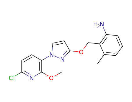 3-[(2-amino-6-methylphenyl)methyloxy]-1-(2-methoxy-6-chloropyridin-3-yl)pyrazole