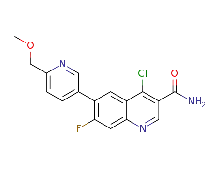 4-chloro-7-fluoro-6-(6-(methoxymethyl)pyridin-3-yl)quinoline-3-carboxamide