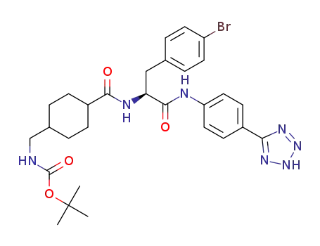 4-bromo-N-alpha-[(trans-4-{[(tert-butoxycarbonyl)amino]methyl}cyclohexyl)carbonyl]-N-[4-(2H-tetrazol-5-yl)phenyl]-L-phenylalaninamide