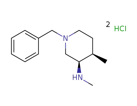 Molecular Structure of 1062580-52-2 (CIS-N-BENZYL-3-METHYLAMINO-4-METHYL-PIPERIDINE BIS-(HYDROCHLORIDE))