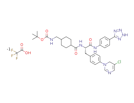 N-alpha-[(trans-4-{[(tert-butoxycarbonyl)amino]methyl}cyclohexyl)carbonyl]-4-(5-chloropyrimidin-3-yl)-N-[4-(2H-tetrazol-5-yl)phenyl]-L-phenylalaninamide trifluoroacetate