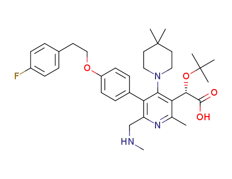 (S)-2-(tert-butoxy)-2-(4-(4,4-dimethylpiperidin-1-yl)-5-(4-(4-fluorophenethoxy)phenyl)-2-methyl-6-((methylamino)methyl)pyridin-3-yl)acetic acid