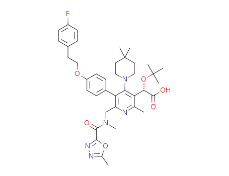 (S)-2-(tert-butoxy)-2-(6-((N,5-dimethyl-1,3,4-oxadiazole-2-carboxamido)methyl)-4-(4,4-dimethylpiperidin-1-yl)-5-(4-(4-fluorophenethoxy)phenyl)-2-methylpyridin-3-yl)acetic acid