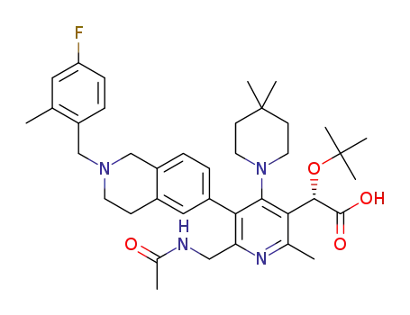 (S)-2-(6-(acetamidomethyl)-4-(4,4-dimethylpiperidin-1-yl)-5-(2-(4-fluoro-2-methylbenzyl)-1,2,3,4-tetrahydroisoquinolin-6-yl)-2-methylpyridin-3-yl)-2-(tert-butoxy)acetic acid