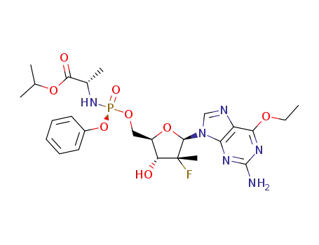 isopropyl ((S)-(((2R,3R,4R,5R)-5-(2-amino-6-ethoxy-9H-purin-9-yl)-4-fluoro-3-hydroxy-4-methyltetrahydrofuran-2-yl)methoxy)(phenoxy)phosphoryl)-L-alaninate