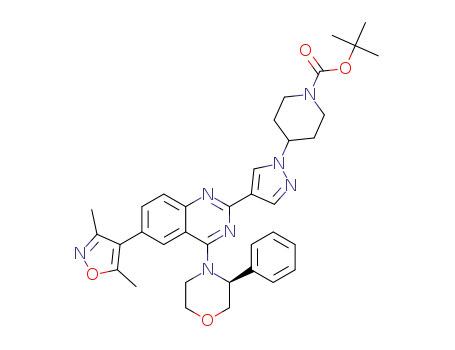 tert-butyl (S)-4-(4-(6-(3,5-dimethylisoxazol-4-yl)-4-(3-phenylmorpholino)quinazolin-2-yl)-1H-pyrazol-1-yl)piperidine-1-carboxylate