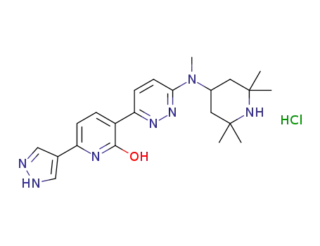 3-(6-(methyl(2,2,6,6-tetramethylpiperidin-4-yl)amino)pyridazin-3-yl)-6-(1H-pyrazol-4-yl)pyridin-2-ol hydrochloride