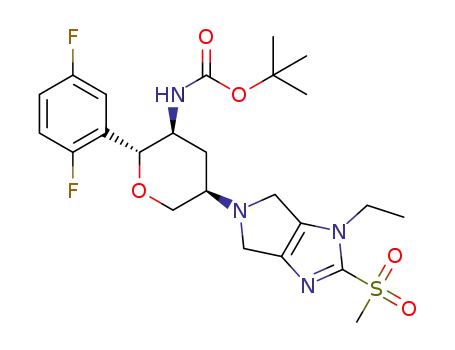tert-butyl ((2R,3S,5R)-2-(2,5-difluorophenyl)-5-(1-ethyl-2-(methylsulfonyl)pyrrolo[3,4-d]imidazol-5(1H,4H,6H)-yl)tetrahydro-2H-pyran-3-yl)carbamate