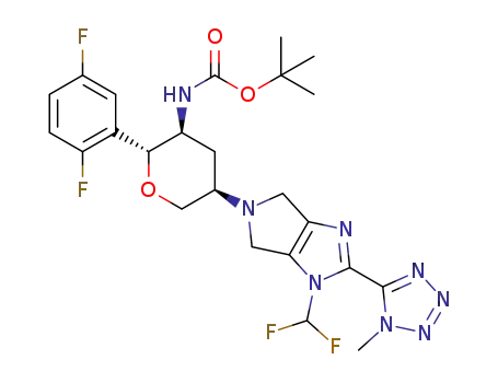 tert-butyl ((2R,3S,5R)-5-(1-(difluoromethyl)-2-(1-methyl-1H-tetrazol-5-yl)pyrrolo[3,4-d]imidazol-5(1H,4H,6H)-yl)-2-(2,5-difluorophenyl)tetrahydro-2H-pyran-3-yl)carbamate