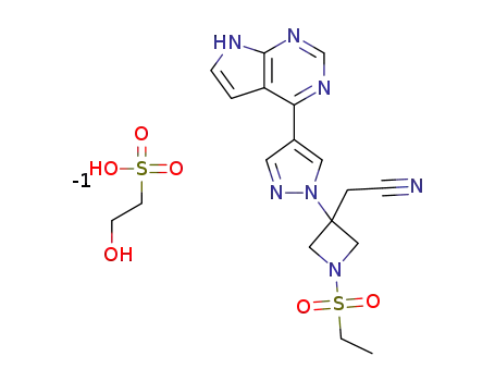 {1-(ethylsulphonyl)-3-[4-(7H-pyrrolo[2,3-d]pyrimidin-4-yl)-1H-pyrazol-1-yl]azetidin-3-yl}acetonitrile 2-hydroxyethane sulfonic acid salt