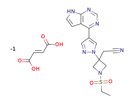 {1-(ethylsulphonyl)-3-[4-(7H-pyrrolo[2,3-d]pyrimidin-4-yl)-1H-pyrazol-1-yl]azetidin-3-yl}acetonitrile fumarate