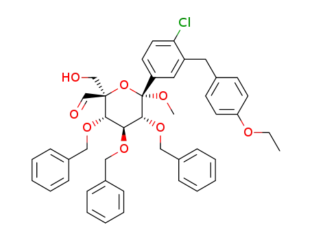 methyl 2,3,4-tri-O-benzyl-1-C-[4-chloro-3-(4-ethoxybenzyl)phenyl]-5-(hydroxymethyl)-α-D-gluco-hexodialdo-1,5-pyranoside