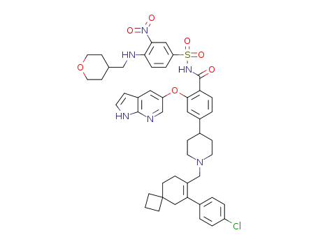 2-((1H-pyrrolo[2,3-b]pyridin-5-yl)oxy)-4-(1-((6-(4-chlorophenyl)spiro[3.5]non-6-en-7-yl)methyl)piperidin-4-yl)-N-((3-nitro-4-(((tetrahydro-2H-pyran-4-yl)methyl)amino)phenyl)sulfonyl)benzamide