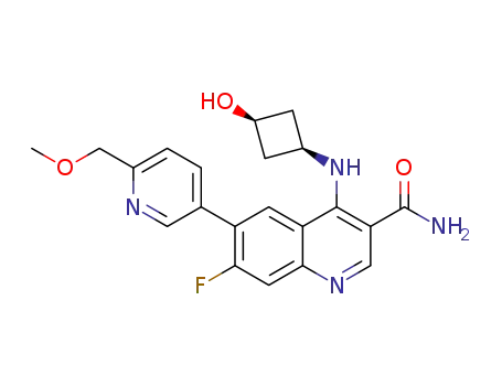 7-fluoro-4-((cis-3-hydroxycyclobutyl)amino)-6-(6-(methoxymethyl)pyridin-3-yl)quinoline-3-carboxamide