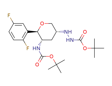 tert-butyl N-[[(3R,5S,6R)-5-(tert-butoxycarbonylamino)-6-(2,5-difluorophenyl)tetrahydropyran-3-yl]amino]carbamate
