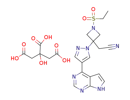 {1-(ethylsulfonyl)-3-[4-(7H-pyrrolo[2,3-d]pyrimidin-4-yl)-1H-pyrazol-1-yl]azetidin-3-yl}acetonitrile monocitrate