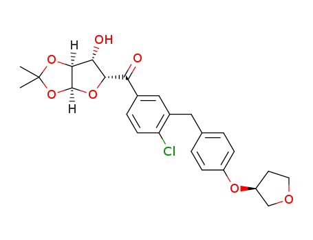 (4-chloro-3-(4-(3(S)-tetrahydrofuranyloxy)benzyl)phenyl)((3aS,5R,6S,6aS)-6-hydroxy-2,2-dimethyltetrahydrofuran[2,3-d][1,3]dioxolan-5-yl)methanone