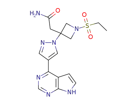 2-{1-(ethanesulfonyl)-3-[4-(7H-pyrrolo[2,3-d]pyrimidin-4-yl)-1H-pyrazol-1-yl]azetidin-3-yl}acetamide