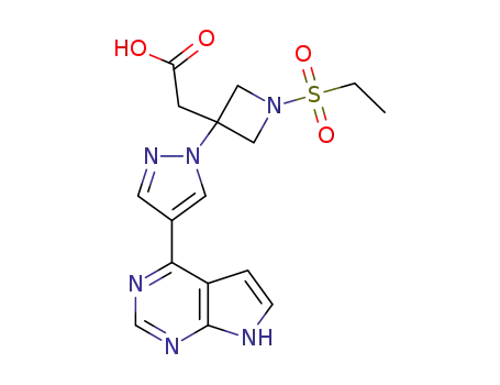 2-{1-(ethanesulfonyl)-3-[4-(7H-pyrrolo[2,3-d]pyrimidin-4-yl)-1H-pyrazol-1-yl]azetidin-3-yl}acetic acid