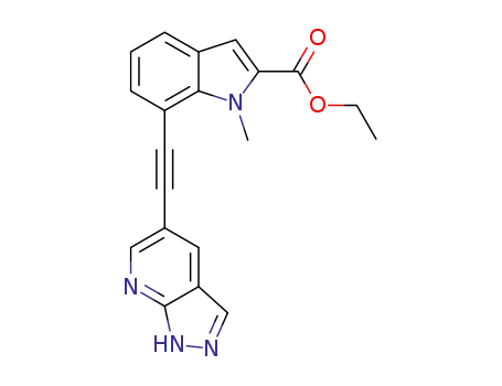 ethyl 7-((1H-pyrazolo[3,4-b]pyridin-5-yl)ethynyl)-1-methyl-1H-indole-2-carboxylate