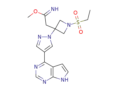 methyl 2-{1-(ethanesulfonyl)-3-[4-(7H-pyrrolo[2,3-d]pyrimidin-4-yl)-1H-pyrazol-1-yl]azetidin-3-yl}acetimidate