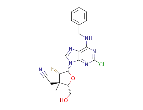 (+)-2-((2S,3R,4S,5R)-5-(6-(benzylamino)-2-chloro-9H-purin-9-yl)-4-fluoro-2-(hydroxymethyl)-3-methyltetrahydrofuran-3-yl)acetonitrile