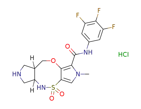 cis-7-methyl-N-(3,4,5-trifluorophenyl)-2,3,3a,4,10,10a-hexahydro-1H,7H-dipyrrolo[3,4-b:3',4'-f][1,4,5]oxathiazocine-8-carboxamide 5,5-dioxide hydrochloride