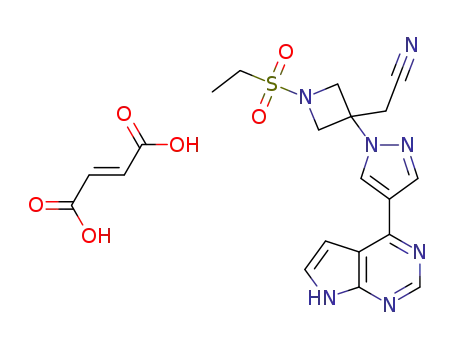 {1-(ethylsulfonyl)-3-[4-(7H-pyrrolo[2,3-d]pyrimidin-4-yl)-1H-pyrazol-1-yl]azetidin-3-yl}acetonitrile fumaric acid salt