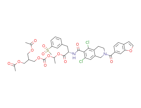 2-((8S)-10-(2-(benzofuran-6-carbonyl)-5,7-dichloro-1,2,3,4-tetrahydroisoquinolin-6-yl)-5-methyl-8-(3-(methylsulfonyl)benzyl)-3,7,10-trioxo-2,4,6-trioxa-9-azadecyl)propane-1,3-diyl diacetate