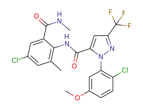 N-(4-chloro-2-methyl-6-(methylcarbamoyl)phenyl)-1-(2-chloro-5-methoxyphenyl)-3-(trifluoromethyl)-1H-pyrazole-5-carboxamide
